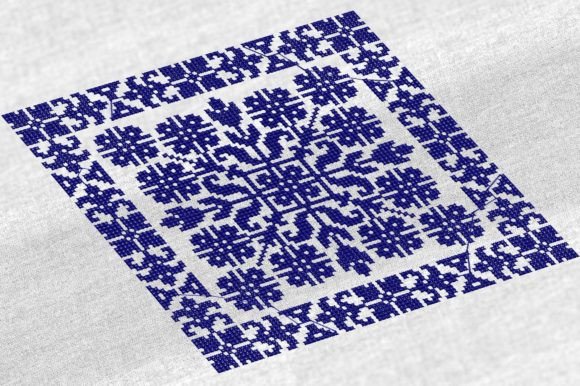 Reviewing Cross Stitch Pattern for Pillow BD001